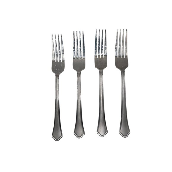 Pfaltzgraff Capri Frost Stainless Steel 4 Dinner Forks Glossy Bevel Finish 18/0 - Picture 2 of 5